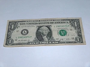 2009 $1 Dollar Bill US Bank Note Year Date Birthday 1921 4571 Fancy Money Serial - Picture 1 of 2