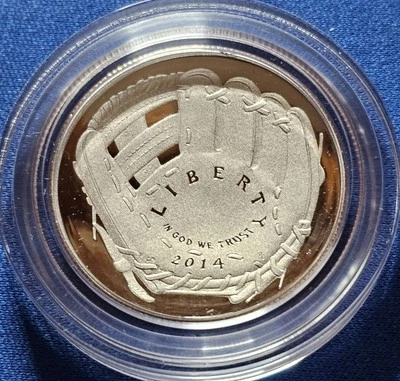 2014-S Baseball Hall of Fame Proof Clad Half Dollar w US Mint OGP - Box And COA - Image 1 of 4