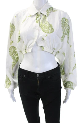 Blusa corta de seda con botones Christopher Esber para mujer talla 6 Foto 1 de 4