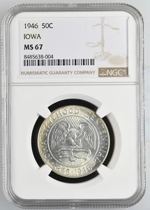 1946 Classic Commemorative Iowa Centennial NGC MS-67 IOWA - Picture 1 of 2