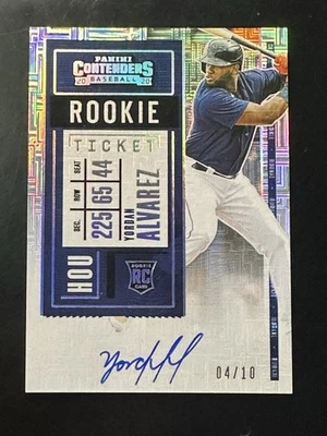 Yordan Alvarez 2020 Contenders Rookie Ticket Mojo refractor Auto /10 #105B - Image 1 of 2