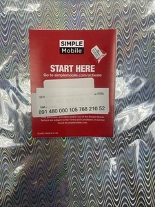Simple Mobile Prepaid Sim Card Kit 4G LTE Network #24B   - Picture 1 of 1