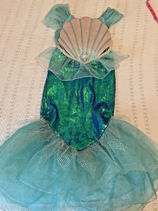 Gillians Closet Sequin Iridescent Blue & Green Tulle Tutu Mermaid Dress 5/6 - Picture 1 of 6