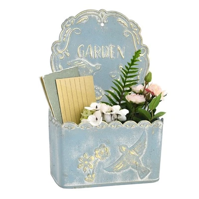 Cesta colgante maceta de pared de metal rústico para pared cocina porche jardín pared decoración Foto 1 de 3