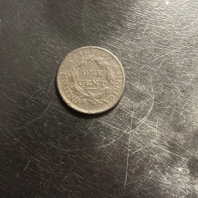 Centavo cabeza clásico de EE. UU. moneda de cobre grande de 1820 circulada Foto 1 de 2