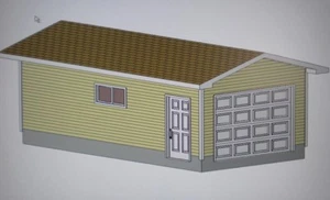 PLANOS DE GARAJE LISTOS PARA PERMISOS DE 12' X 24' CON PLANOS DE SITIO DE TRABAJO Y LISTA DE MATERIALES - Imagen 1 de 5