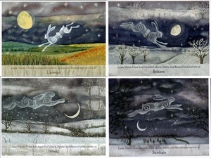 Leaping Hare SAMHAIN LAMMAS IMBOLC BELTANE GREETING CARDS Pagan Celebration - Picture 1 of 6