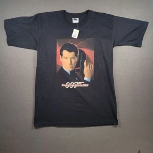 Vintage James Bond 007 Shirt Mens Black L Tomorrow Never Dies Movie Graphic Tee - Picture 1 of 11