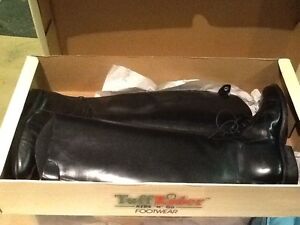 TuffRider Women's Ride N Go Zip Field Boot in Synthetic Leather, Black, Size 7.5