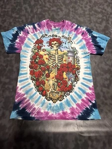 Grateful Dead 30th Anniversary Tie Dye Liquid Blue Music T-Shirt Size Medium - Picture 1 of 11