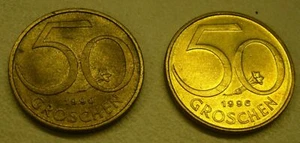 1990 & 1996 AUSTRIA - 50 GROSCHEN COIN LOT - Picture 1 of 2