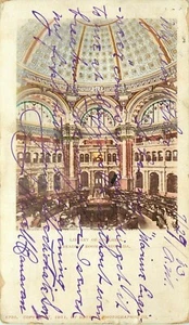 Postal Rotonda Washington DC 1908 sala de lectura de la Biblioteca del Congreso - Imagen 1 de 2