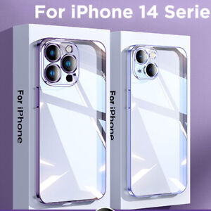 Original Plating Clear Case For iPhone 14 13 12 11 Pro Max Mini XS XR 7 8 Cover