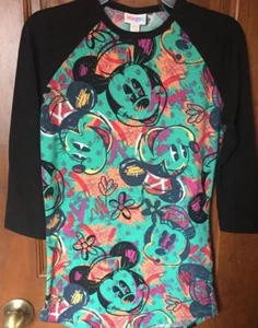 LuLaRoe Randy Baseball Shirt Mickey Mouse Colorful xxs  - Picture 1 of 5