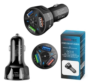 Fast Car Charger 35W 3 Port USB TYPE A Cigarette Lighter Socket Power Adapter - Picture 1 of 6