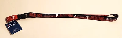 WINCRAFT PHILADELPHIA PHILLIES BASEBALL MLB 2023 POST SEASON LANYARD RED OCTOBER - Image 1 of 4