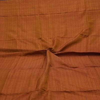 Vintage Brick Red 100% Pure Silk Handwoven Sari Remnant 5YD Craft Fabric Scrap - Image 1 of 4