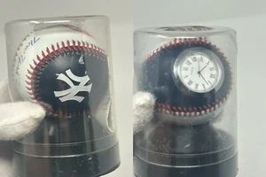 NY Yankees 2005 Rawlings Ball Clock With Stand Rare Brand new Baseball Decor - Picture 1 of 13