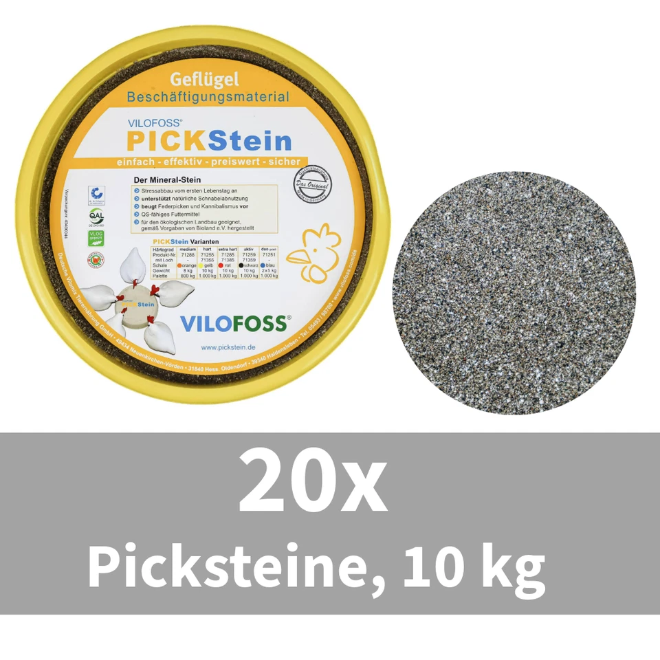 Vilofoss Pickstein hart, 20 x 10 kg Mineralfuttermittel für Geflügel - Bild 1 von 1