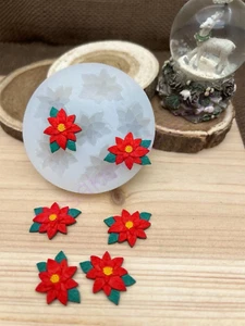 Poinsettia handmade silicone mold small flower for crafts - Picture 1 of 10