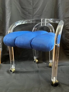 Charles Hollis Jones “Arched” Lucite Chair Vanity On original Wheels - Picture 1 of 6