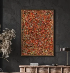 Jackson Pollock Style Painting, Abstract Colorful Fine Art Oil Painting, Modern - Picture 1 of 4