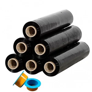 HIRAVOX 18” BLACK SHRINK WRAP 80 GAUGE 1000 FEET WITH PLASTIC HANDLE (PACK OF 6) - Picture 1 of 6