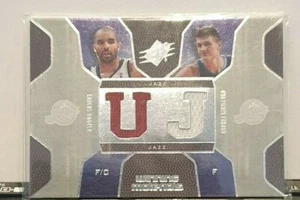 2007-08 SP Winning Materials Carlos Boozer/Andrei Kirilenko tarjeta de camiseta doble - Imagen 1 de 1
