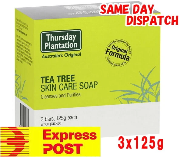 Thursday Plantation Tea Tree Skin Care Soap 3 x 125g pack 97% Certified Organic - Image 1 of 1