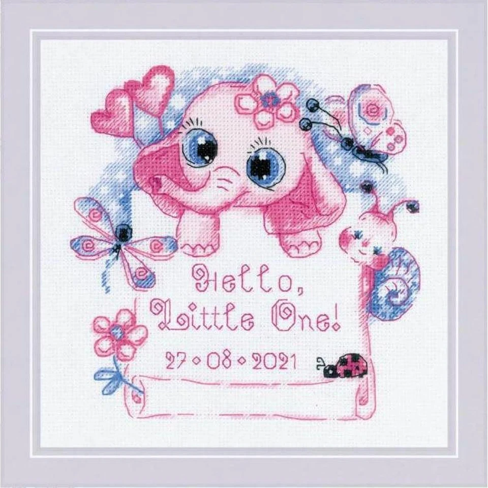 RIOLIS Counted Cross Stitch Kit 6"x6"-Hello Little One Girl (18 Count) -R1934