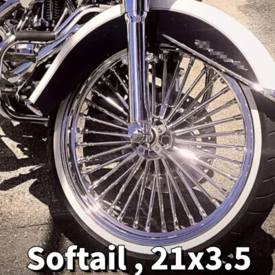 Rueda delantera de radios gruesos 21x3,5 para Harley Heritage Softail Fatboy FLSTN FLSTC FXST Foto 1 de 4