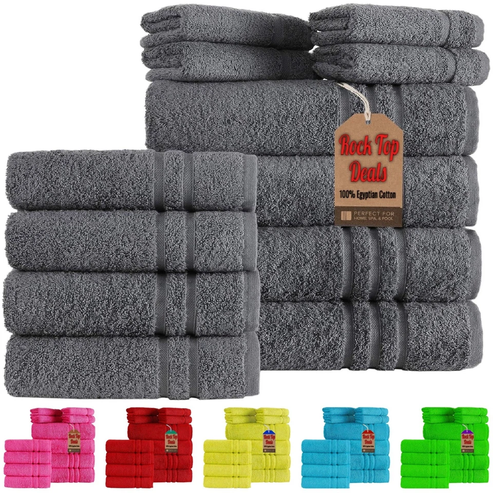 100% Egyptian Cotton Luxury Bath Towels Soft Face Hand Jumbo Bath Sheets 600GSM - Image 1 of 1