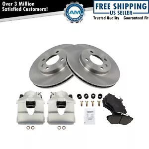 Front Brake Calipers Ceramic Pads & Rotors Fits 1999 Volkswagen Golf Jetta - Picture 1 of 12