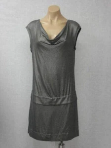 IISLI DRAPE GUNMETAL Cuello metálico Vestido Túnica M Medio $278 NWT - Imagen 1 de 1
