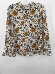 Pre-Owned SFERA Ivory Size Medium Floral Long Sleeve Blouse - Picture 1 of 3