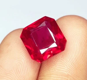 Certified 8.13 Ct Natural Red Ruby Loose Gemstone Octagon Cut Ruby AAA+ Quality - Picture 1 of 9