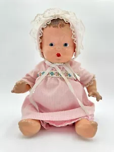 Vintage Composition Baby Doll Hand Painted Blue Googly Eyes Molded Head 11 in - Picture 1 of 18