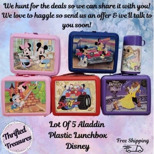 Vintage Aladdin Brand Plastic Disney Theme Lunchbox Collection Ship Fast!!! - Picture 1 of 20