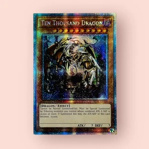 Yu-Gi-Oh! Ten Thousand Dragon BLAR 10000 SECRET Rare ACG Art Card English - Picture 1 of 3