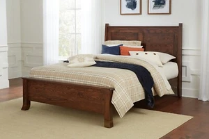 BEST SELLER! Amish Modern Solid Wood Bed Panel Headboard Low Footboard - Picture 1 of 1