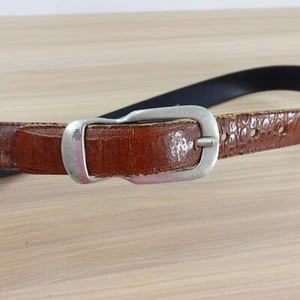 Vintage Crocodile Belt Small Exotic Leather Italian Dress Western Crocolux Omega - Picture 1 of 20