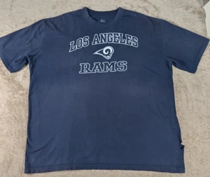 VTG Black Distressed Majestic Los Angeles Rams T-shirt 3XLT 1990's - Picture 1 of 13