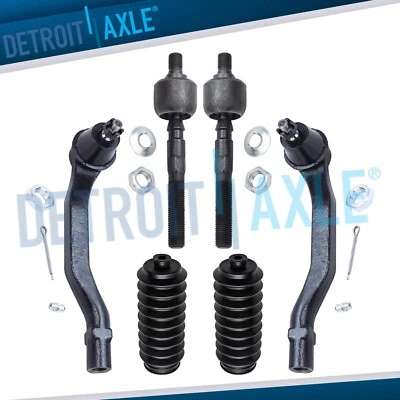 6pc Front Inner & Outer Tie Rod Boots Kit for 1990 1991 1992 1993 Honda Accord - Image 1 of 4