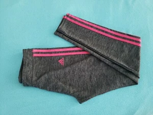 girls adidas skinny athletic pants black dark gray pink three stripe,  XL 16 - Picture 1 of 8