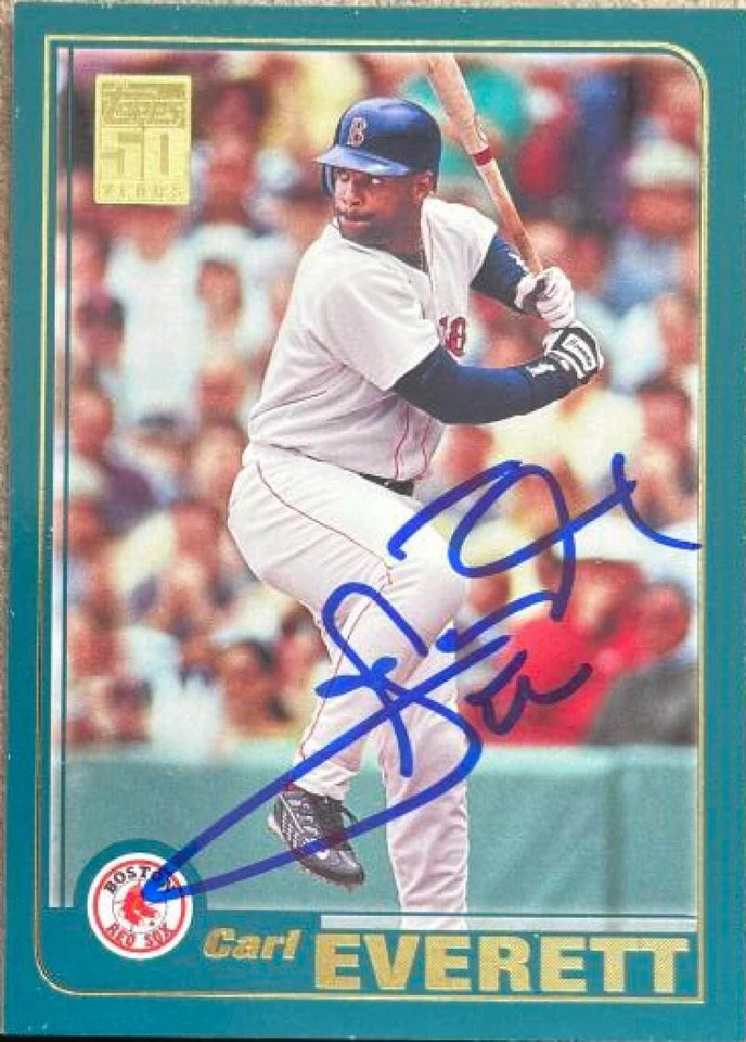Topps #221 2001 autografiado por Carl Everett Foto 1 de 1