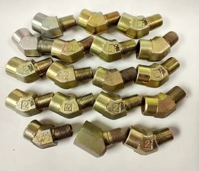 1/8" NPT TO 1/8" FNPT 45° STEEL ELBOW FITTINGS (LOT 18) 5503-02-02 - Image 1 of 2