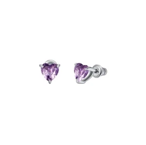 Orecchini Donna Luca Barra OK1436 In Acciaio Punto Luce Con Cristallo Viola A Cu - Foto 1 di 2