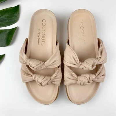 Coconuts by Matisse Park Ave Sandals Slides Slip On Pink Leather Women's 6 - Image 1 of 4