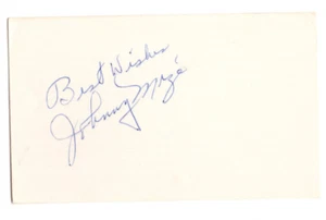 Johnny Mize Signed Index Card / Autographed MLB Baseball HOF Yankees - Picture 1 of 1