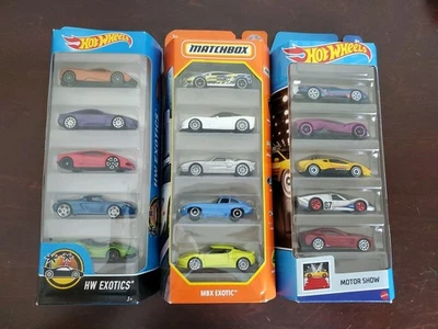 Hot Wheels & Matchbox Lot Of 3x 5 Packs Exotics Motor Show Lambo Porsche Ford GT - Image 1 of 4